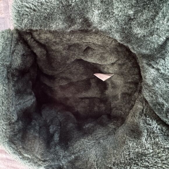 Dark Brown Faux Green Fur Trapper Faux Leather Cosplay Props Winter Hat - Picture 13 of 15